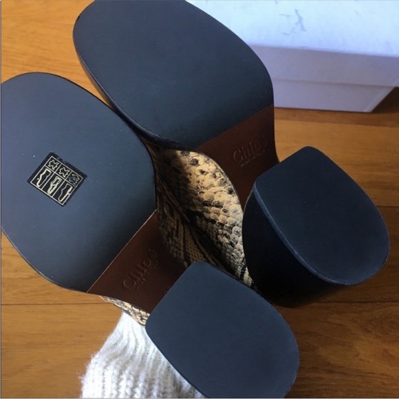 Chloé Adelie Python Loafers in Wheat Yellow 36 - Picture 9 of 11